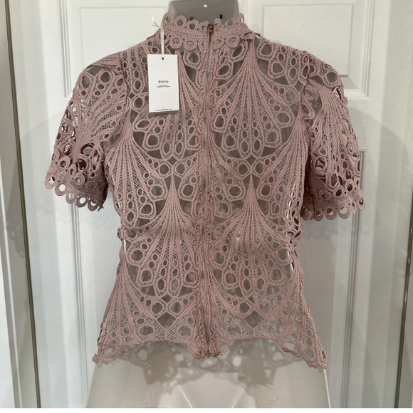 Blashe Pink Blush Crochet Knit Top Blouse (Size: S) - Picture 1 of 5